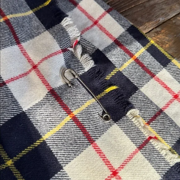 Cobra Kilt vintage tartan plaid wrap kilt midi skirt pinned EVC size XS - Picture 4 of 10